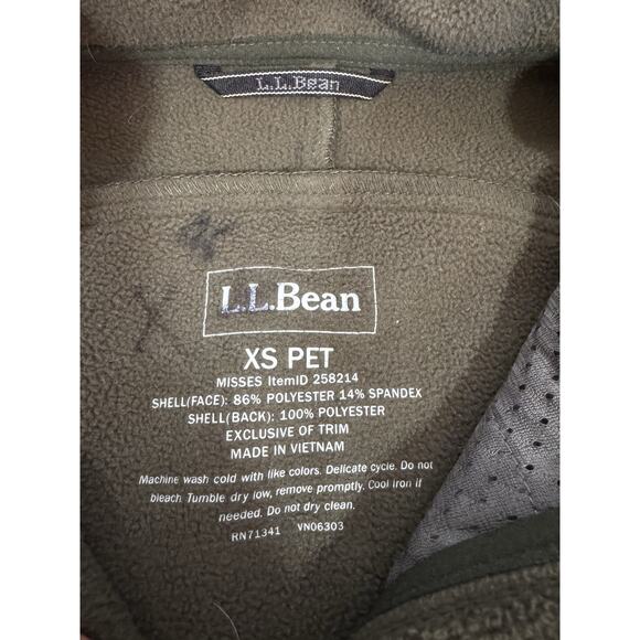 L.L. Bean Pathfinder Softshell Jacket Brown fleece lined Women's XS Petite - Picture 3 of 7